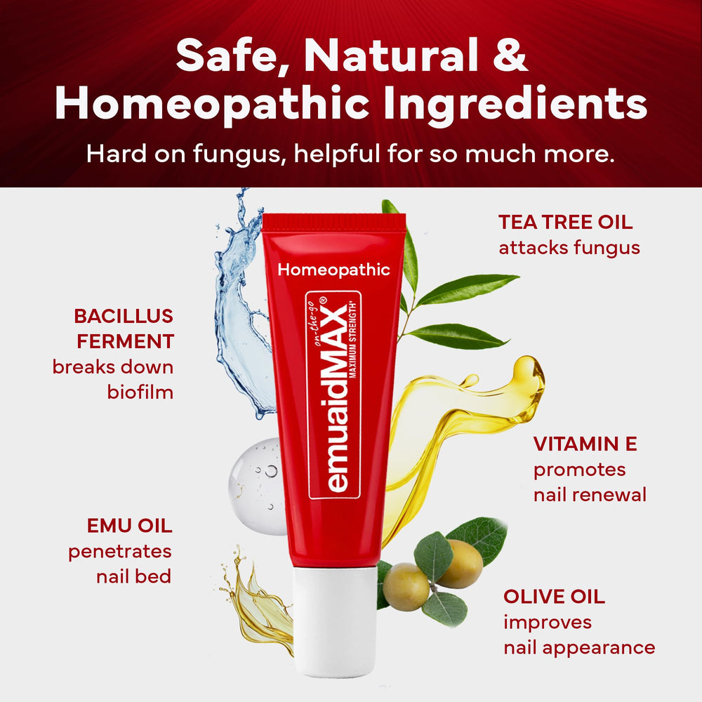 emuaidmax nail fungus ointment 2-pack packaging for home use and travel