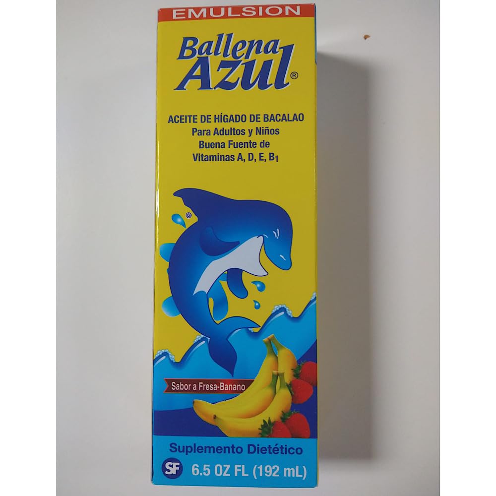 Ballena Azul Emulsion bottle with vitamins and omega-3 benefits