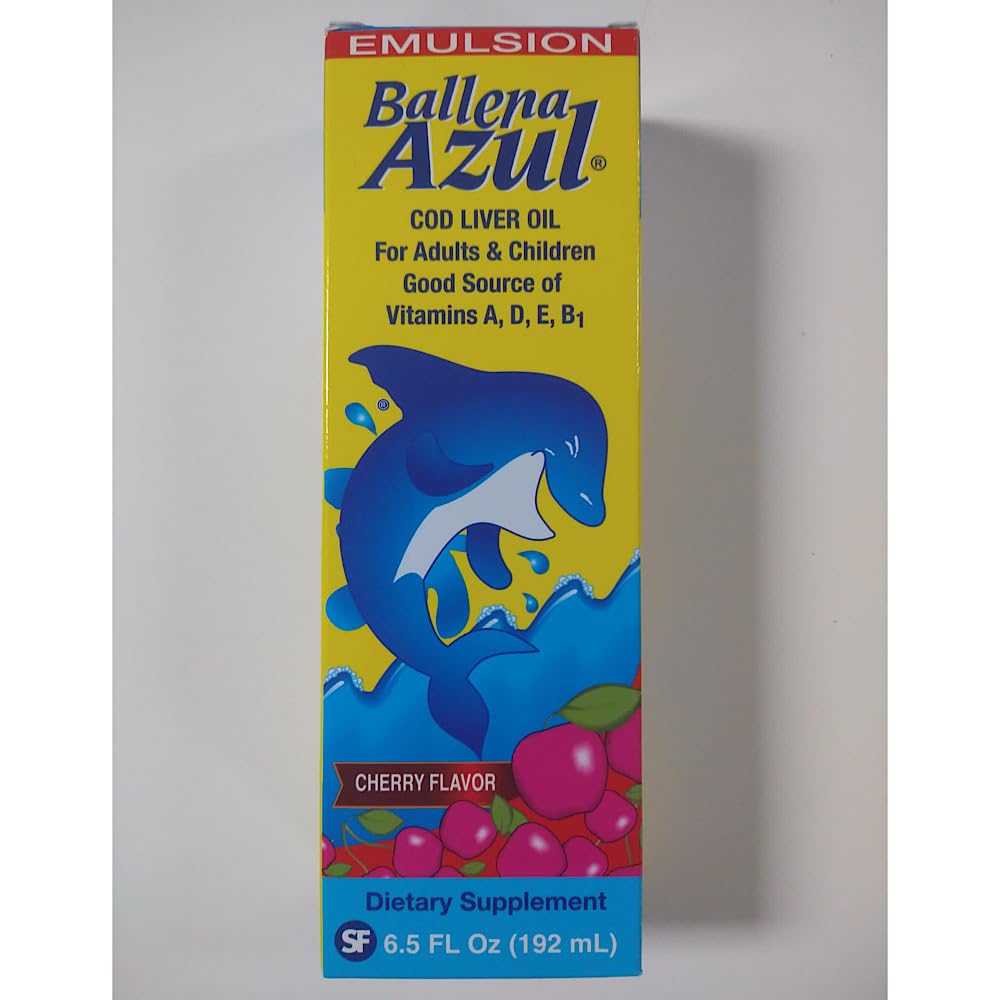 Emulsion Ballena Azul fortified ingredients close-up shows reliable nutrient blend.