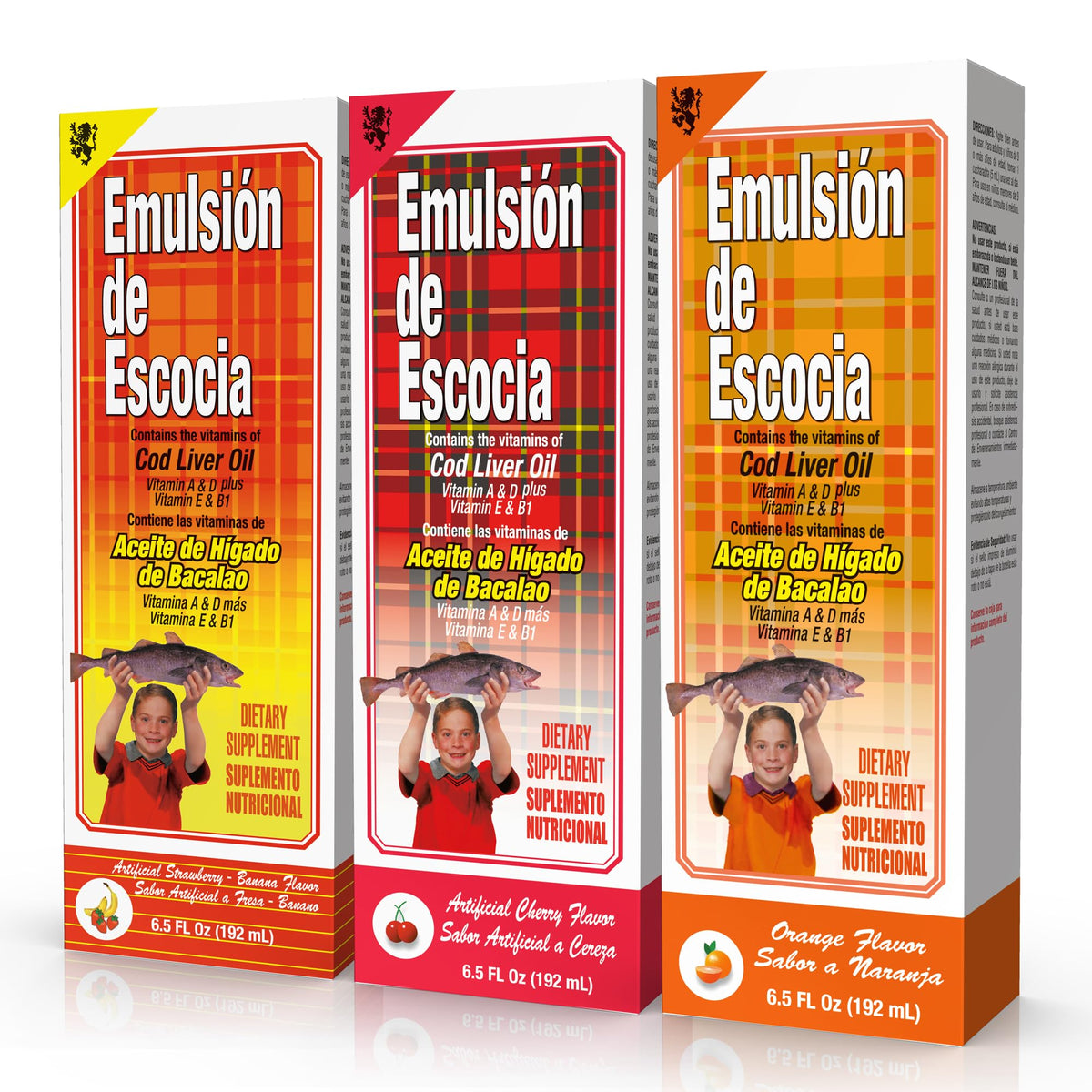 Emulsion de Escocia cod liver oil for kids with cherry flavor promotes kid-friendly daily supplementation.