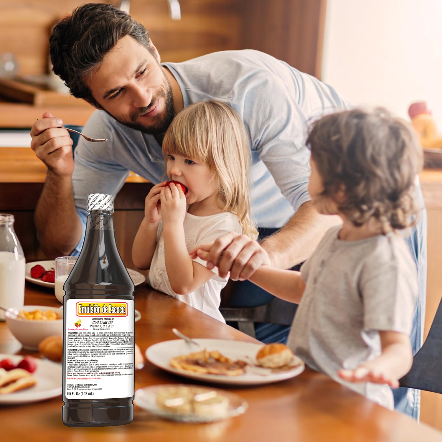 Emulsion de Escocia dosing spoon enables easy measured servings.