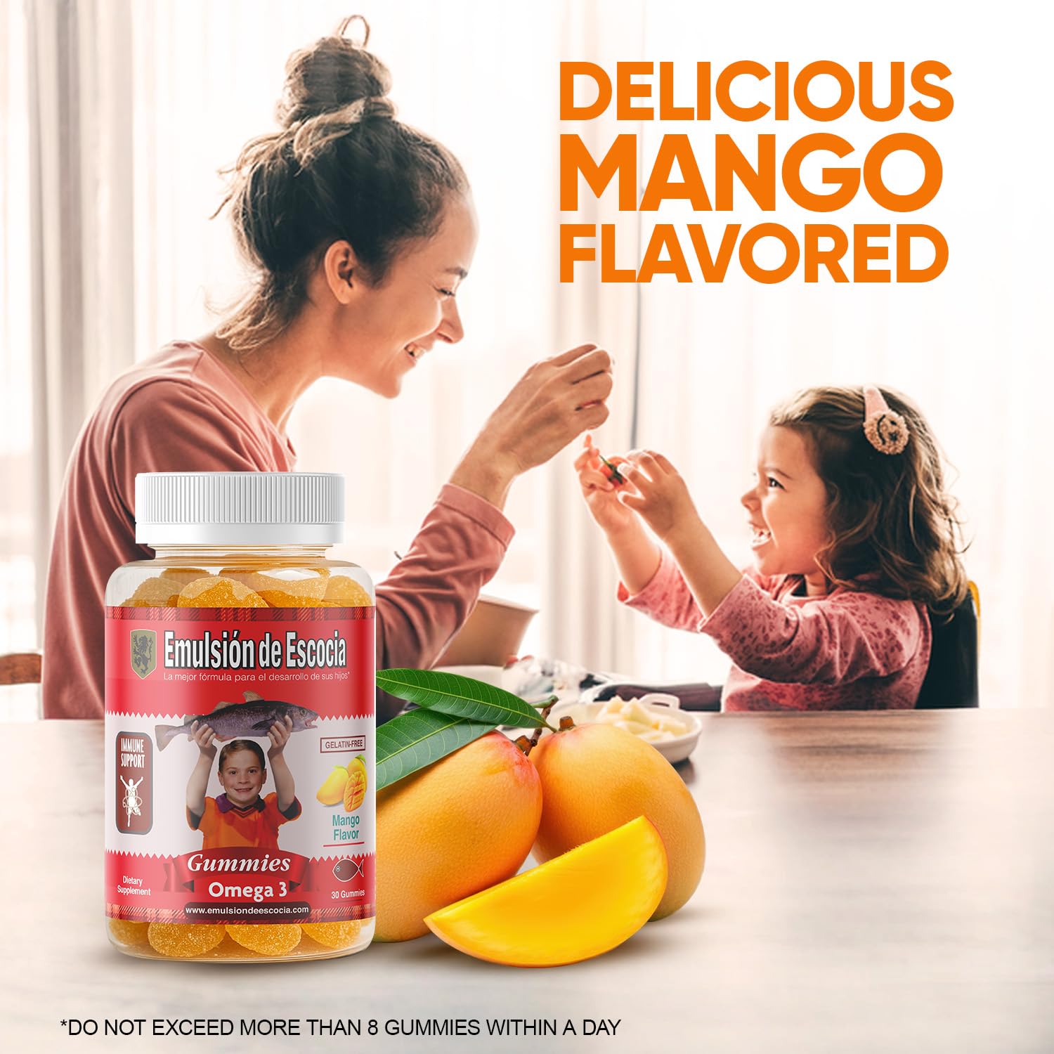 Emulsion de Escocia Omega 3 Gummies for Kids no fishy aftertaste and chewable texture