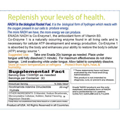 ENADA NADH 20x lozenges pack fast natural energy without jitters.