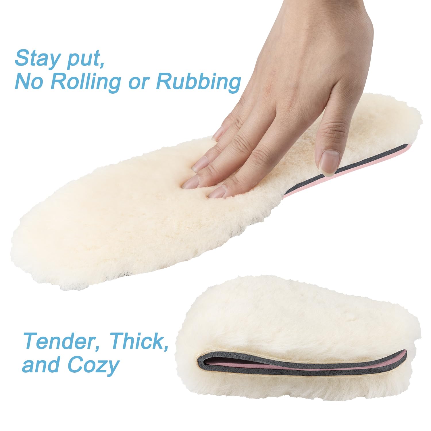 Endoto pink UGG insoles close-up of neat edge trimming.