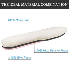 Endoto pink insoles with foam and wool layer provide cushioned support.