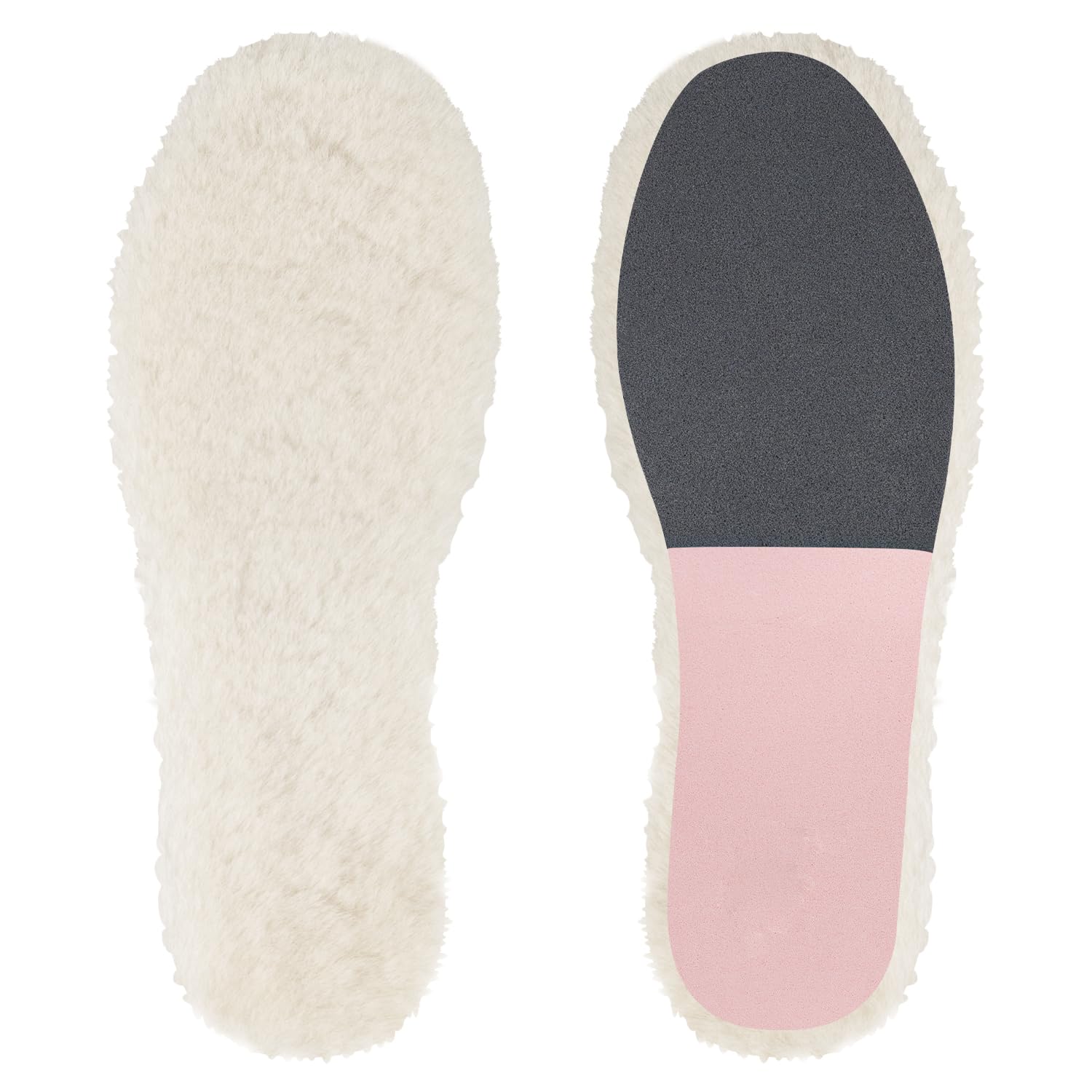 Endoto pink sheepskin insoles for UGG, inside view showing warmth and cushioning.