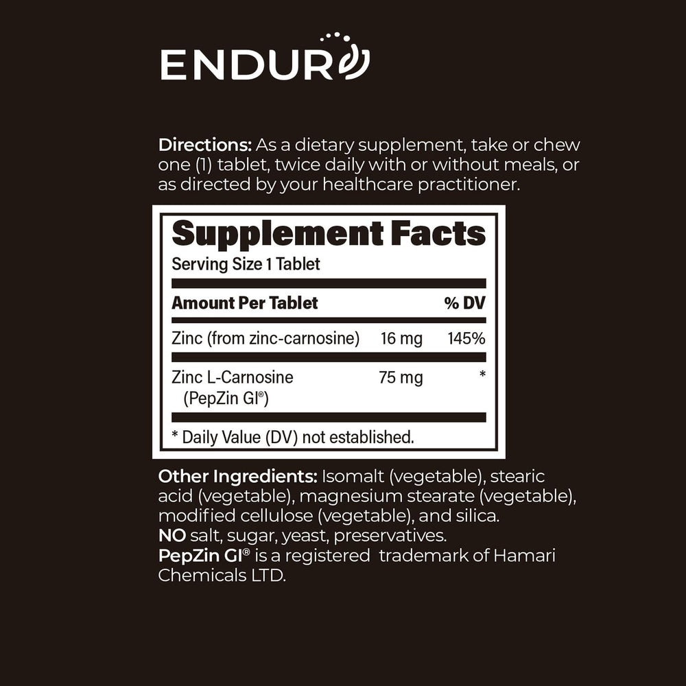 Made in the USA stamp on Endur PepZinGI packaging.