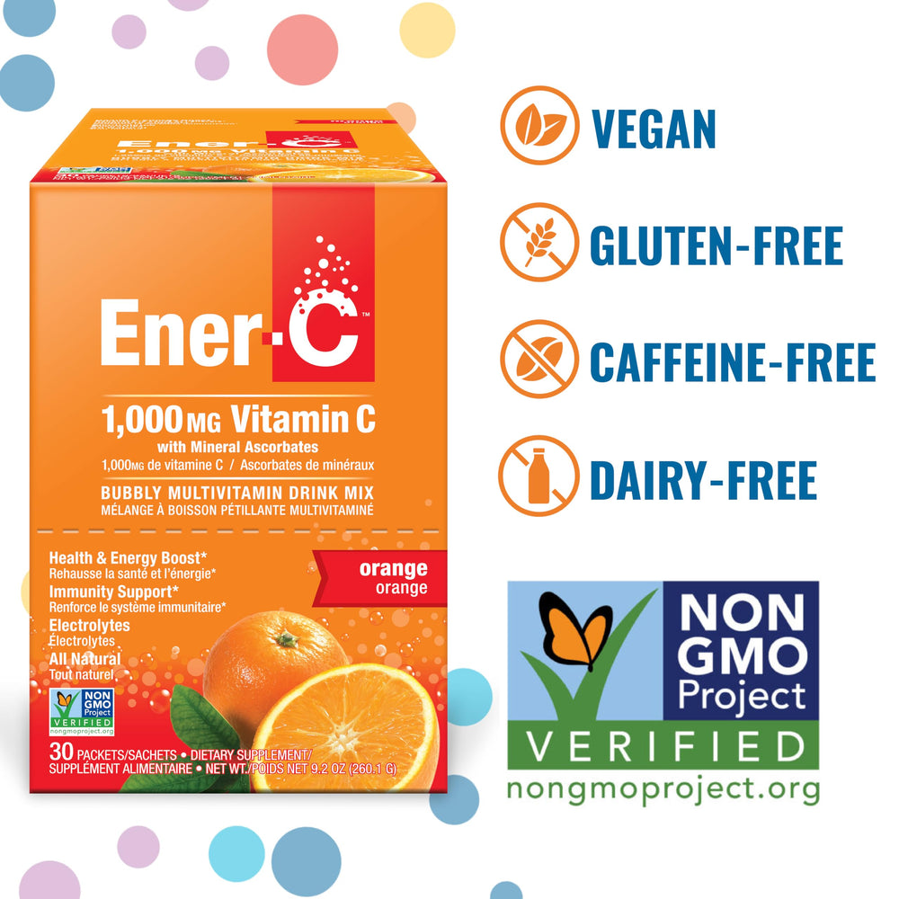 Ener-C packet opening showing convenient daily immune support and hydration option.