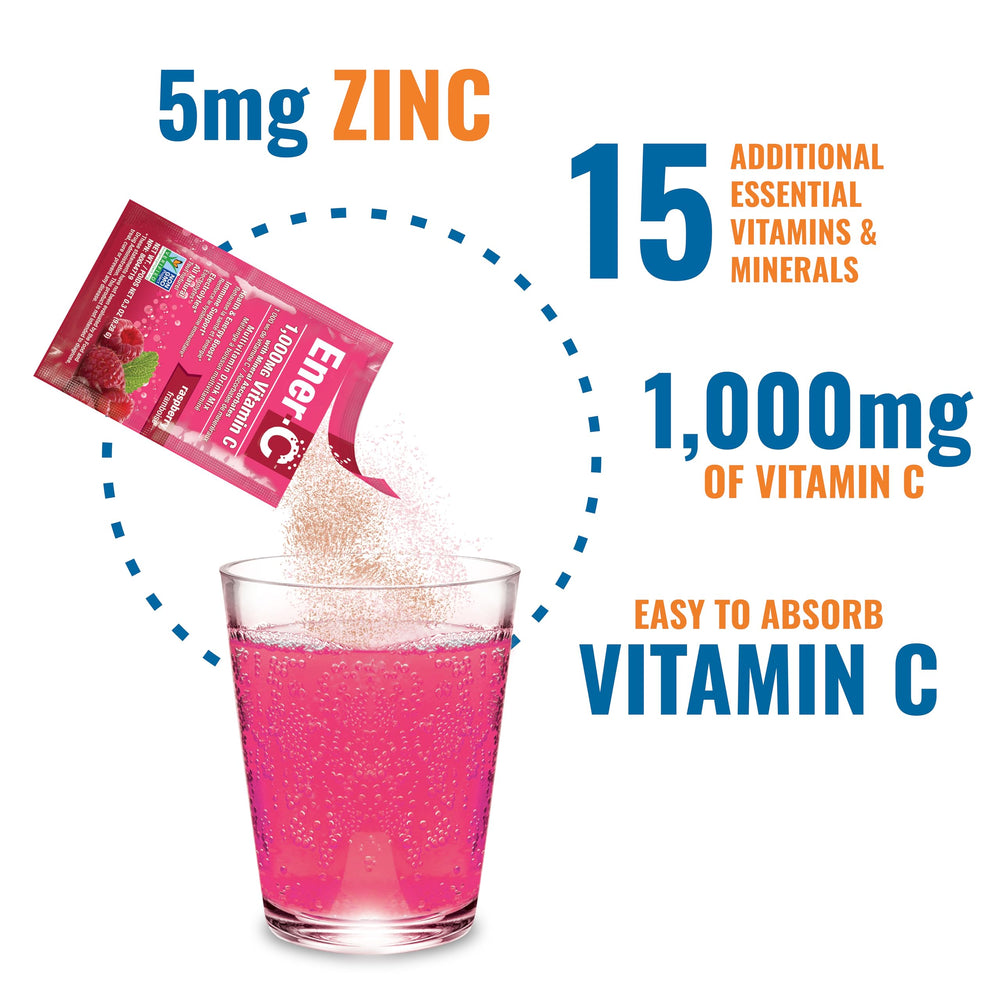 Ener-C stand-up packet pack displaying convenient daily vitamins.