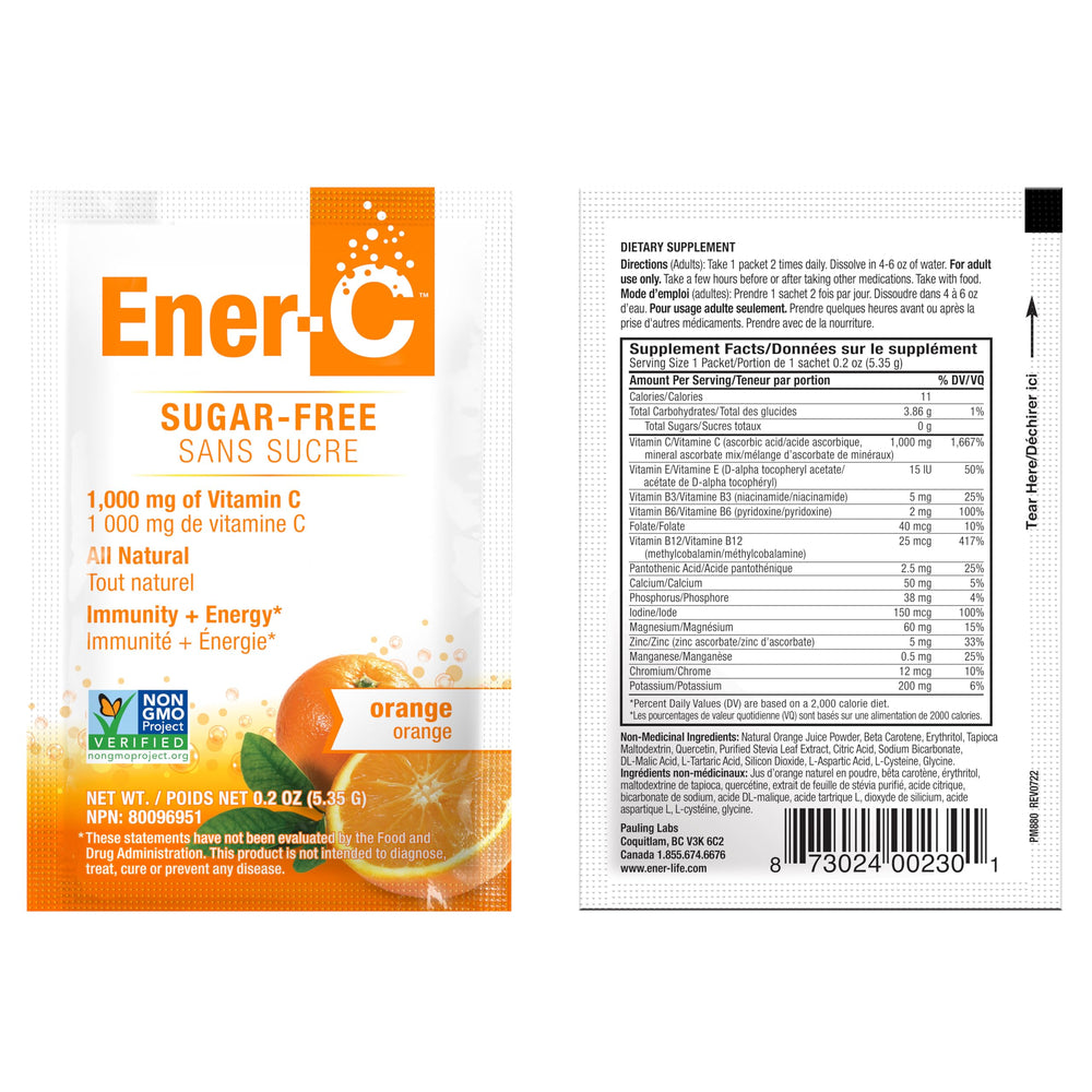 Ener-C sugar-free energy orange setup suits workouts or study sessions