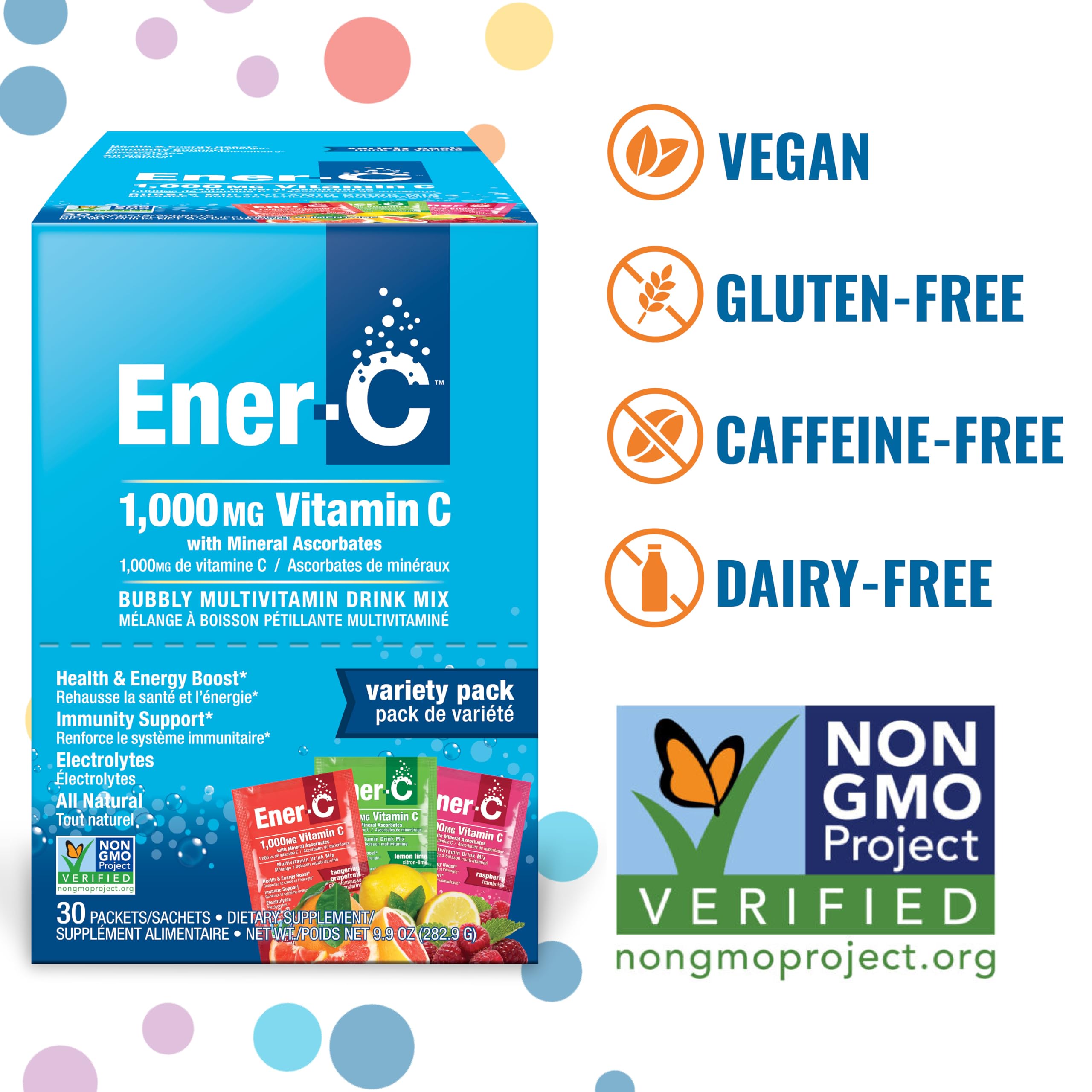Ener-C dissolving powder in water emphasizing daily hydration support