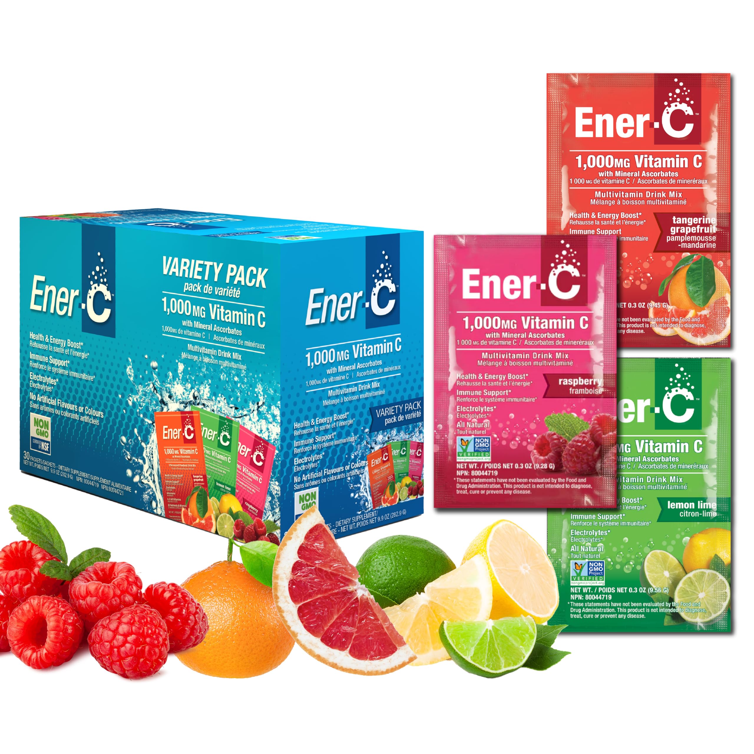 Ener-C variety pack single-serve packets ready to mix for on-the-go nutrition