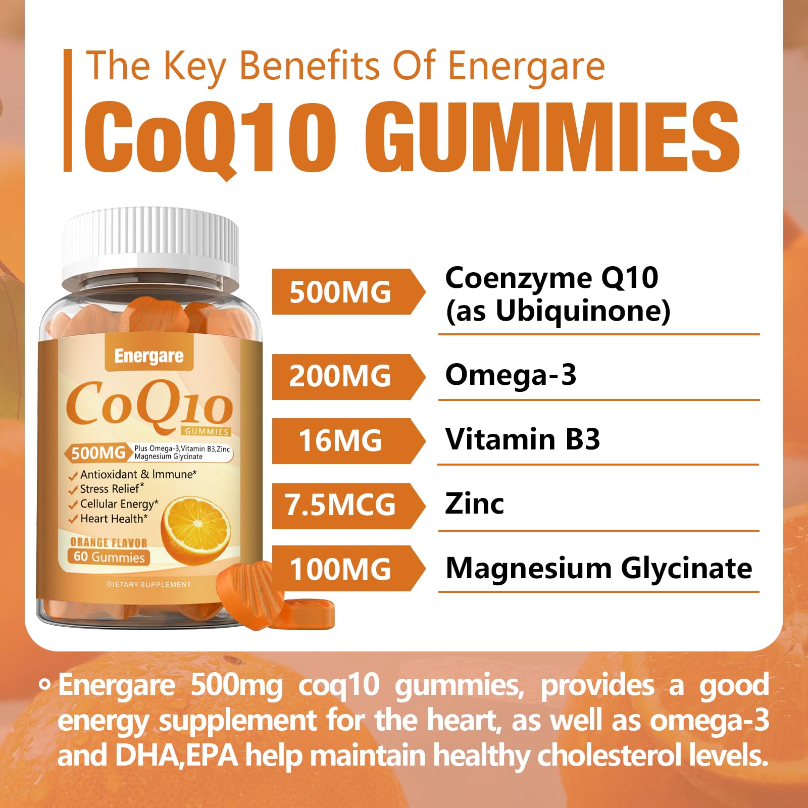 Energare gummies texture close-up highlighting fruity flavor and chewiness.