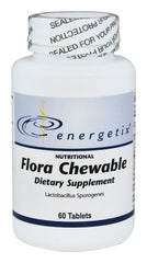 Energetix Flora chewable tablets packaging, easy grab-and-go option for everyday wellness routines.