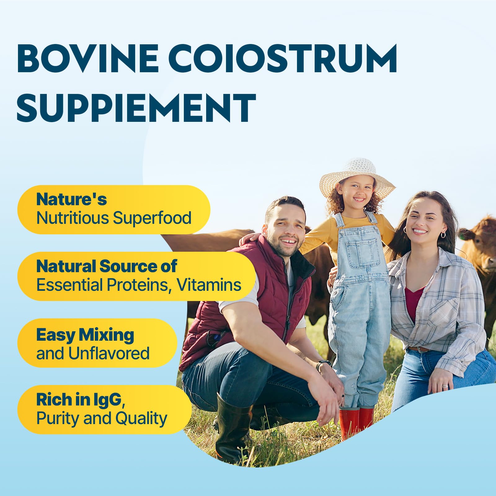 Energievoll Colostrum powder being stirred into water for a smooth drink.