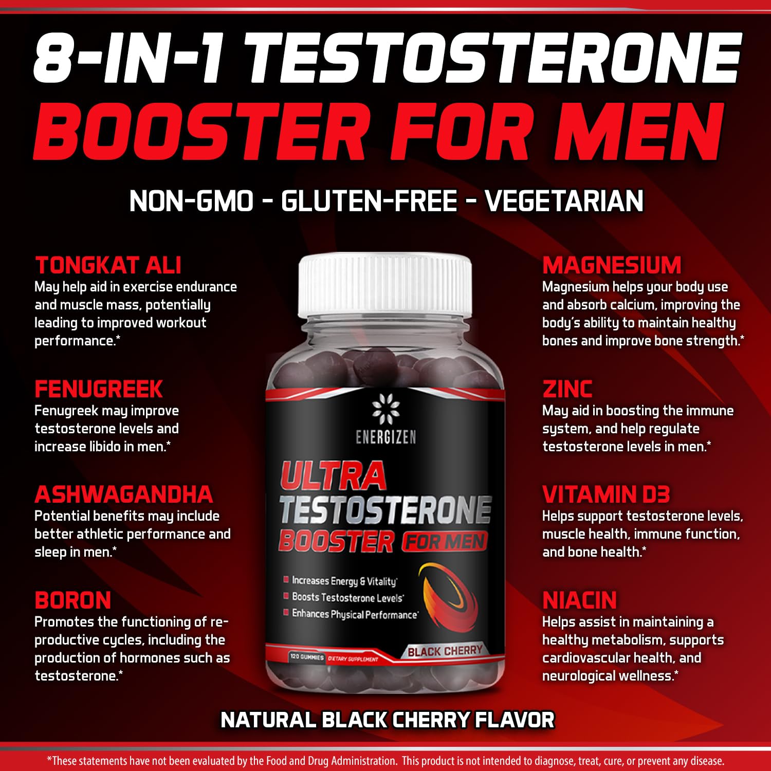 Energizen 8in1 capsules closeup showing natural ingredients for energy support.