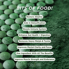 ENERGYBITS Organic chlorella tablets packaging shows pure algae nutrition.