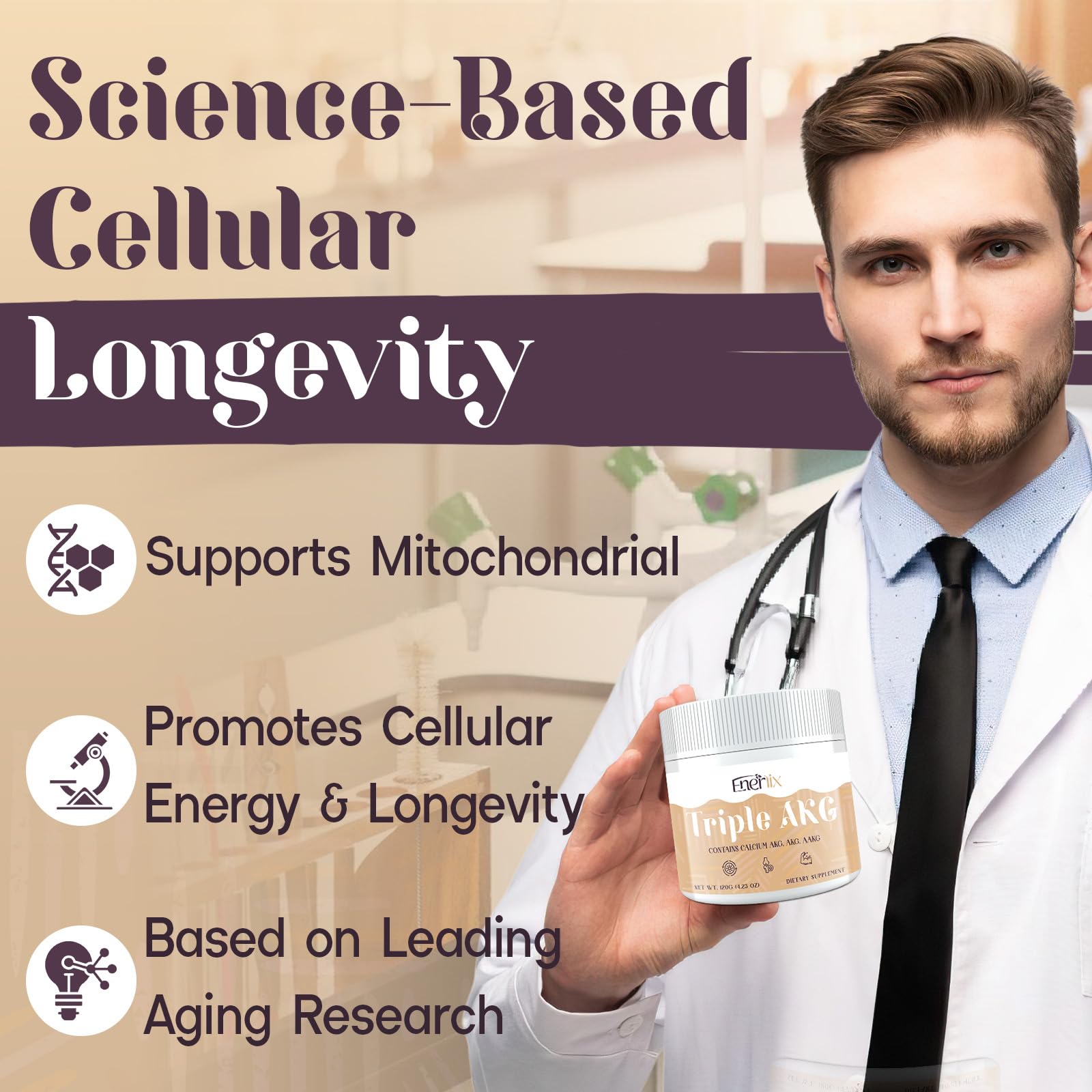 Enerlix bottle demonstrates black pepper extract for improved bioavailability.
