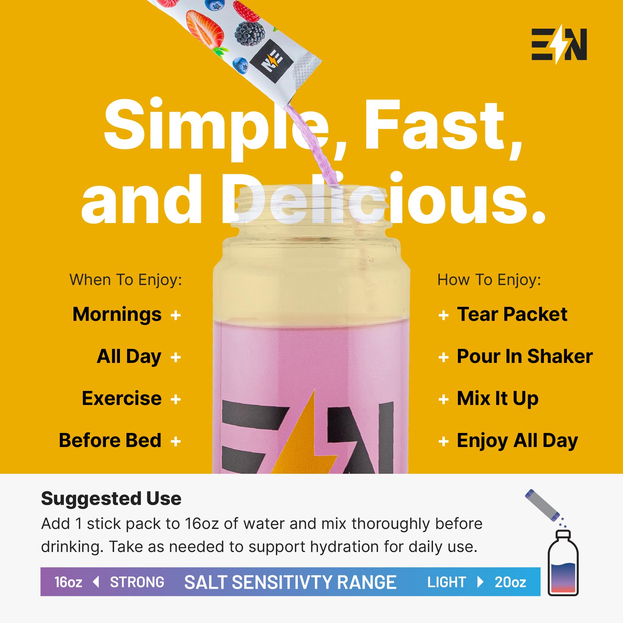 Engineered Nutrition sugar-free electrolyte sachets provide zero-calorie hydration on-the-go
