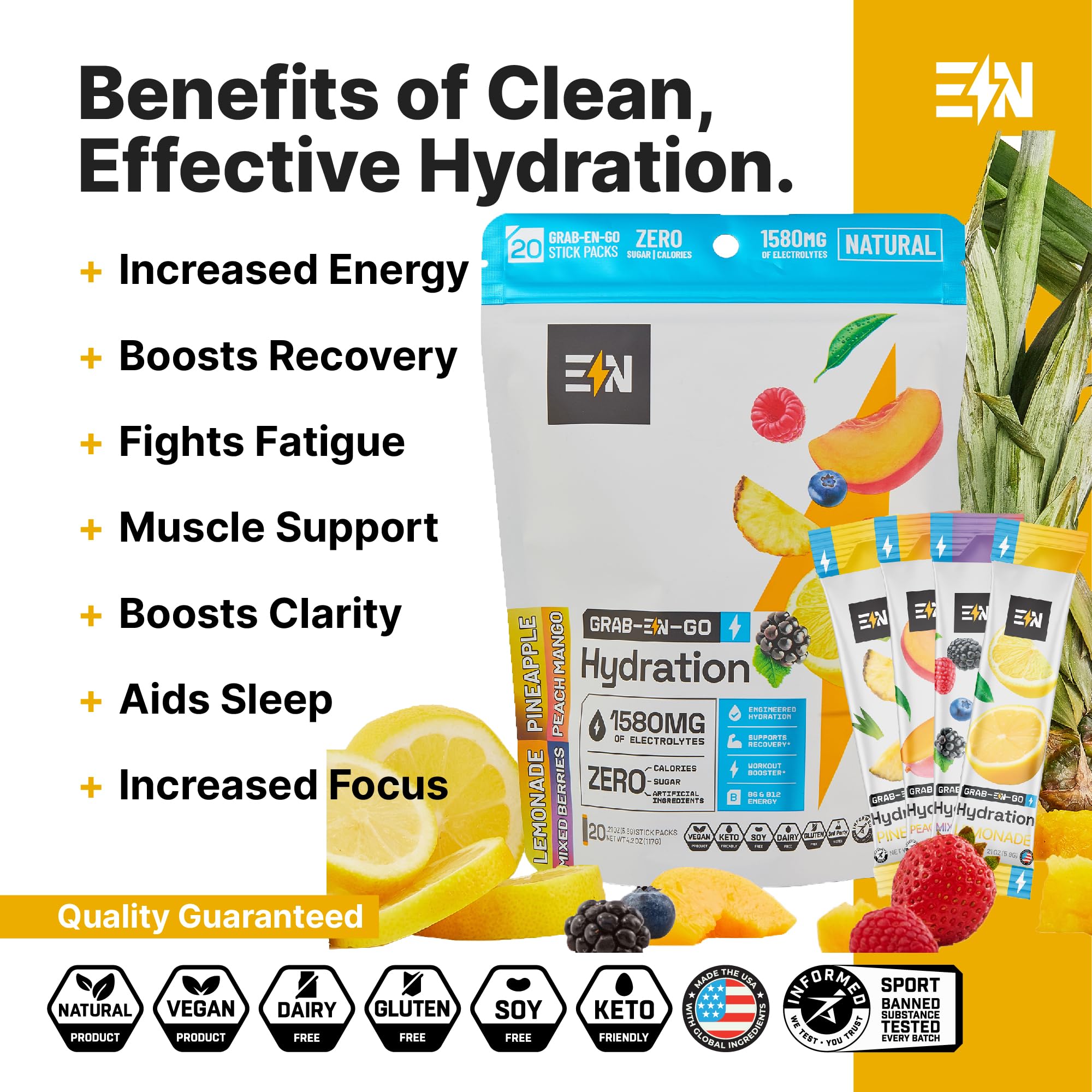 Engineered Nutrition Tamarind electrolyte packets deliver refreshing electrolyte balance during workouts