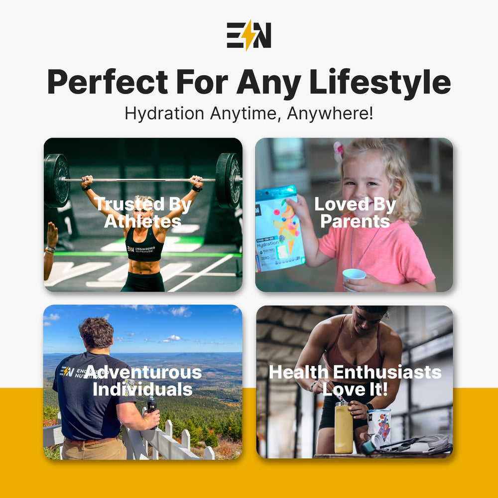 Engineered Nutrition Variety Pack supports vegan, non-GMO, gluten-free hydration choices