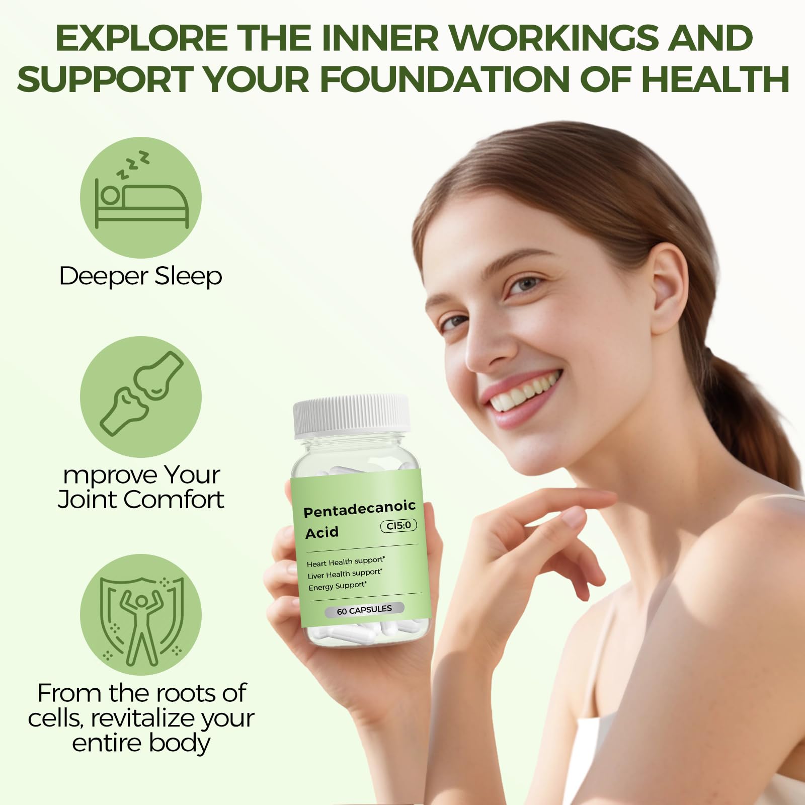 Engtozl Pentadecanoic Acid capsules ready for a simple daily routine.