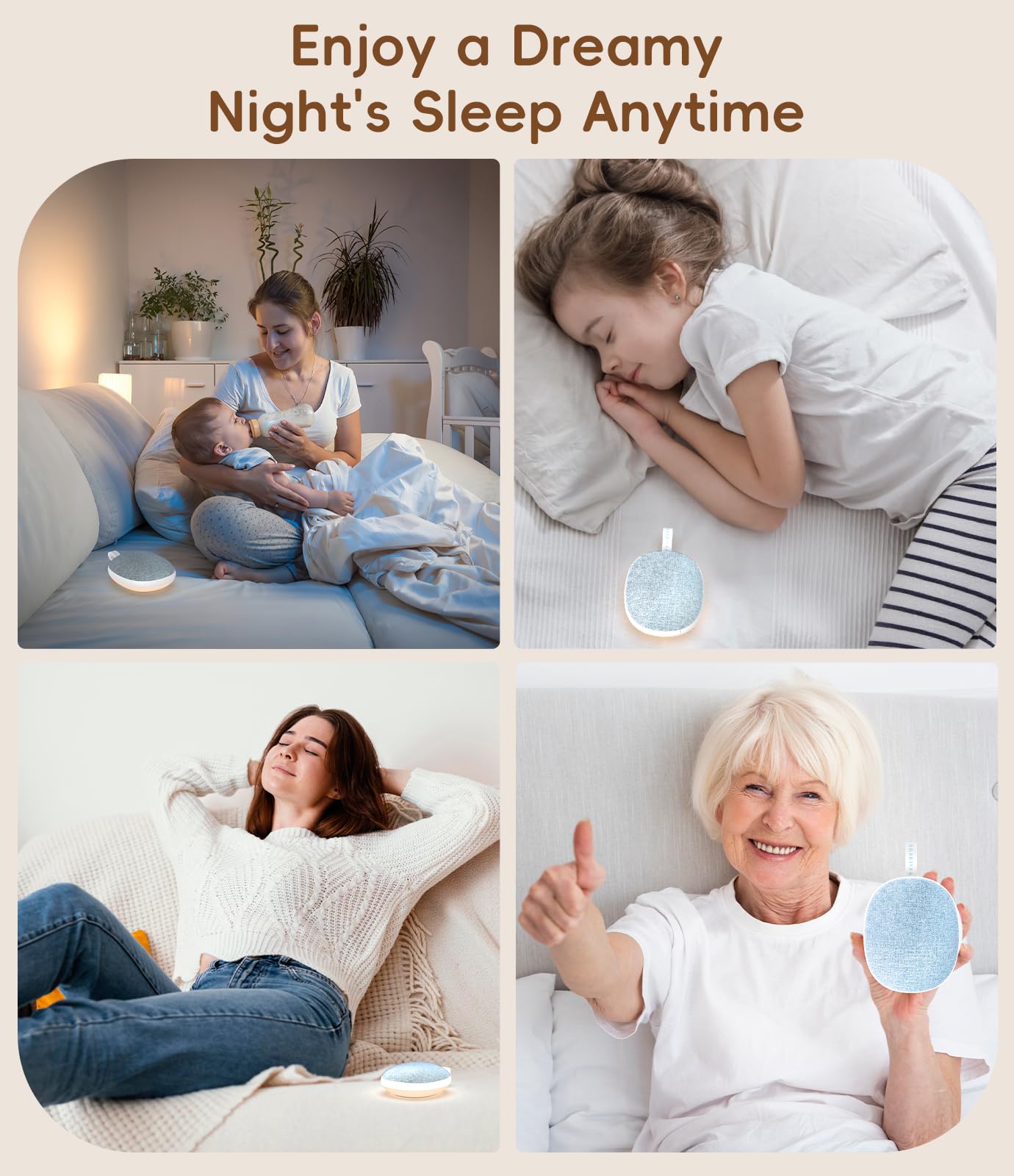 Enhanlife six sounds visual cue of sound options to soothe mood