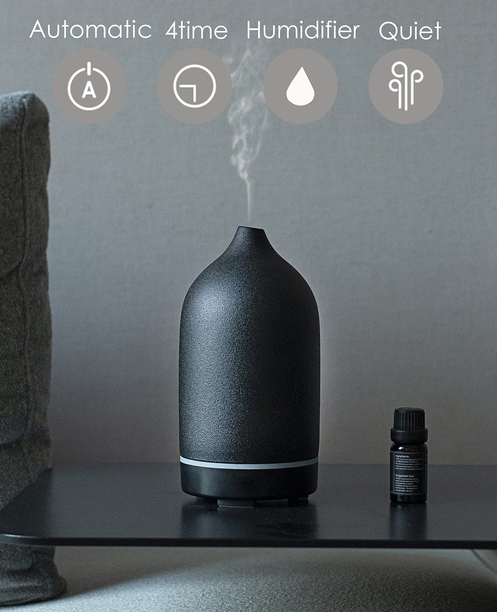 ENILYM Ceramic diffuser offers whisper-quiet operation for restful nights.