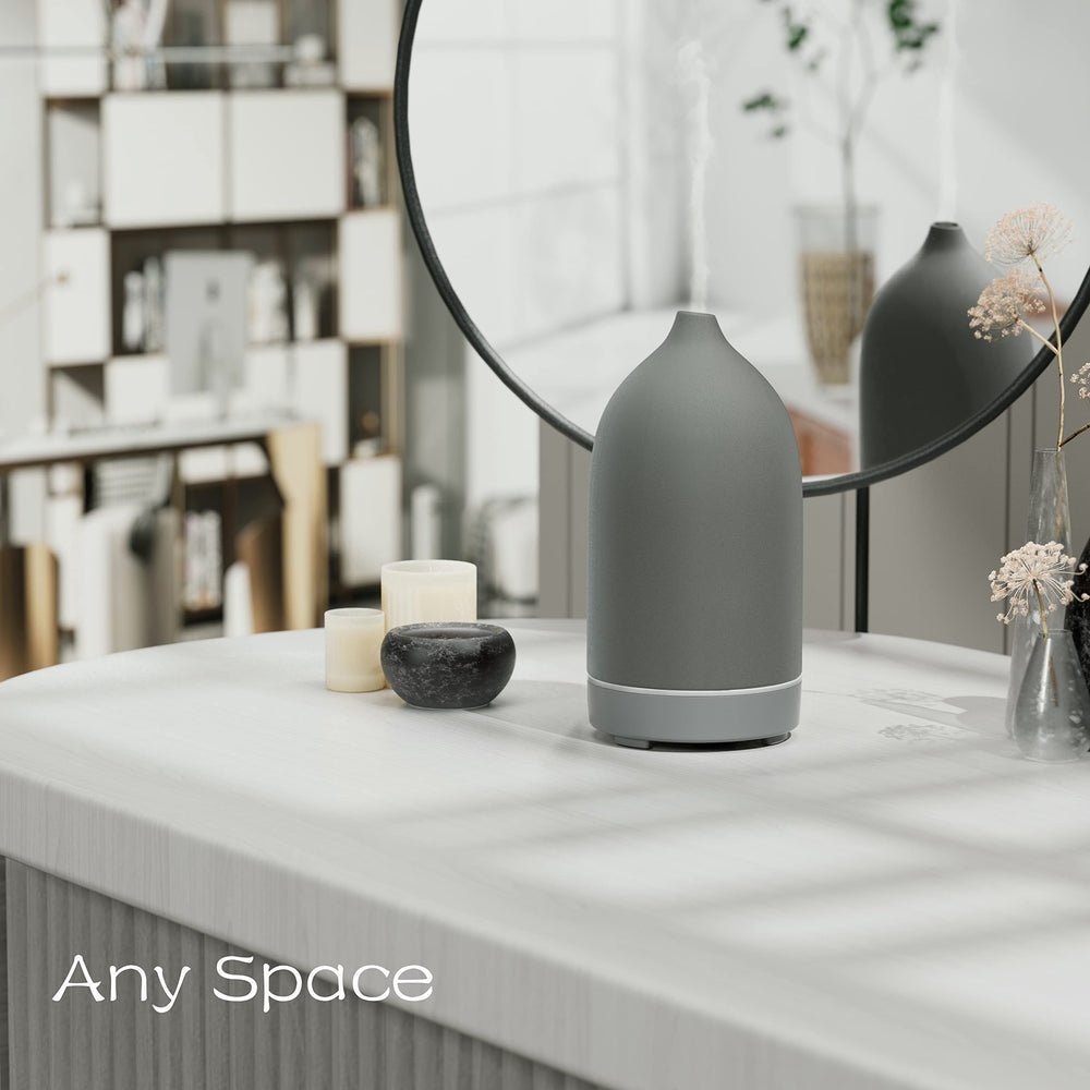 ENILYM handmade ceramic diffuser design adds natural, artful decor to living rooms.