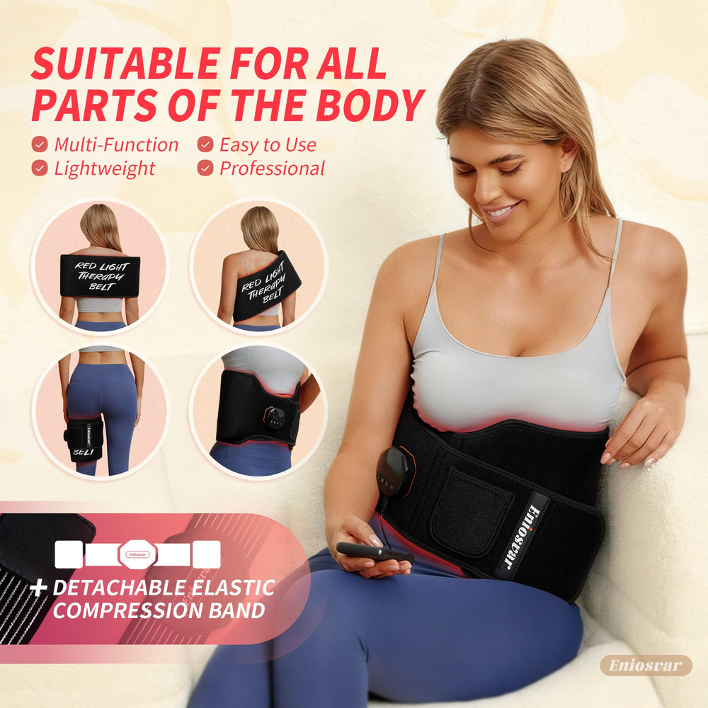 Eniosvar Red Light Therapy Belt soft breathable fabric for gentle skin contact during therapy.