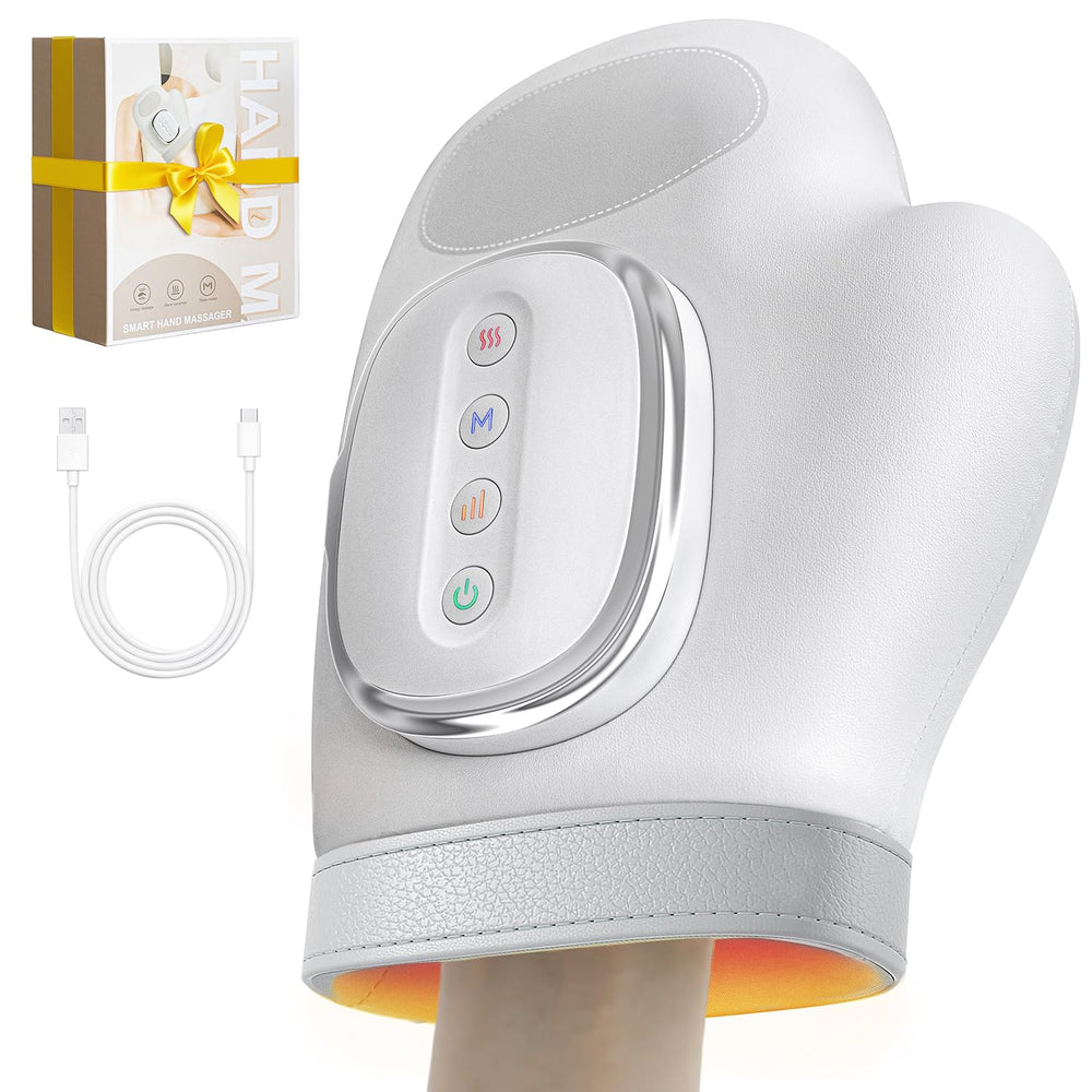 ENIPUS hand massager showing heat settings for customized comfort after long typing sessions.