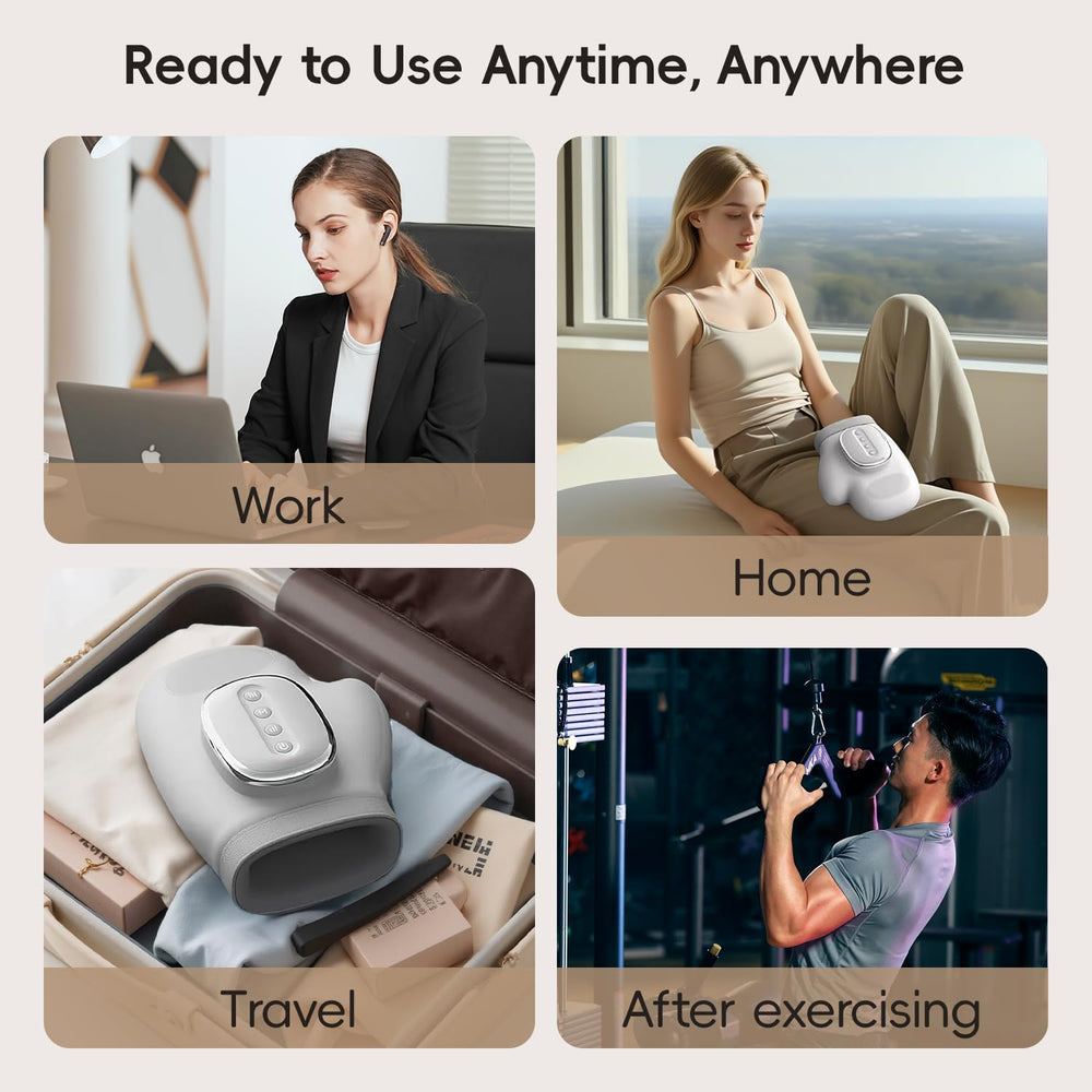 ENIPUS portable hand massager design fits in bags for on-the-go therapy.