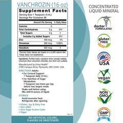 Eniva Health VANCHROZIN bottle being poured shows quick mineral delivery