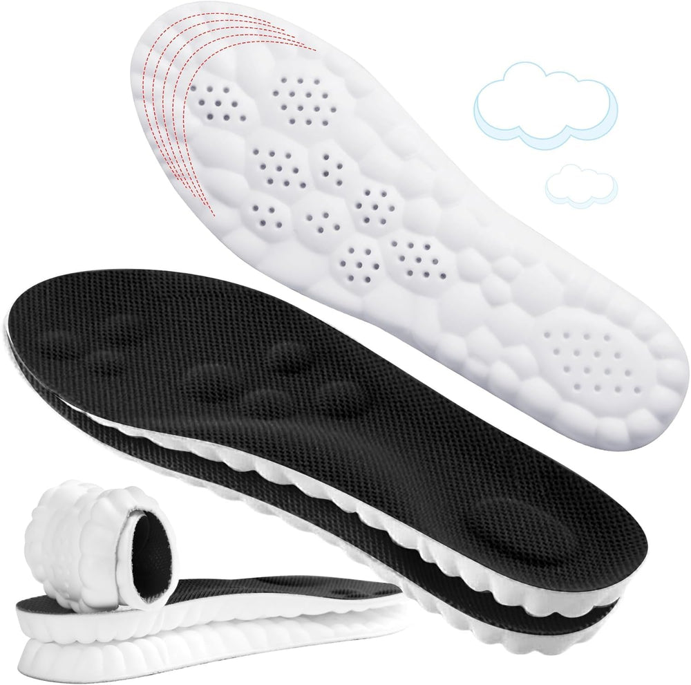 ENLOPQ 4D cloud-like comfort sole with a thick heel pad for impact absorption.