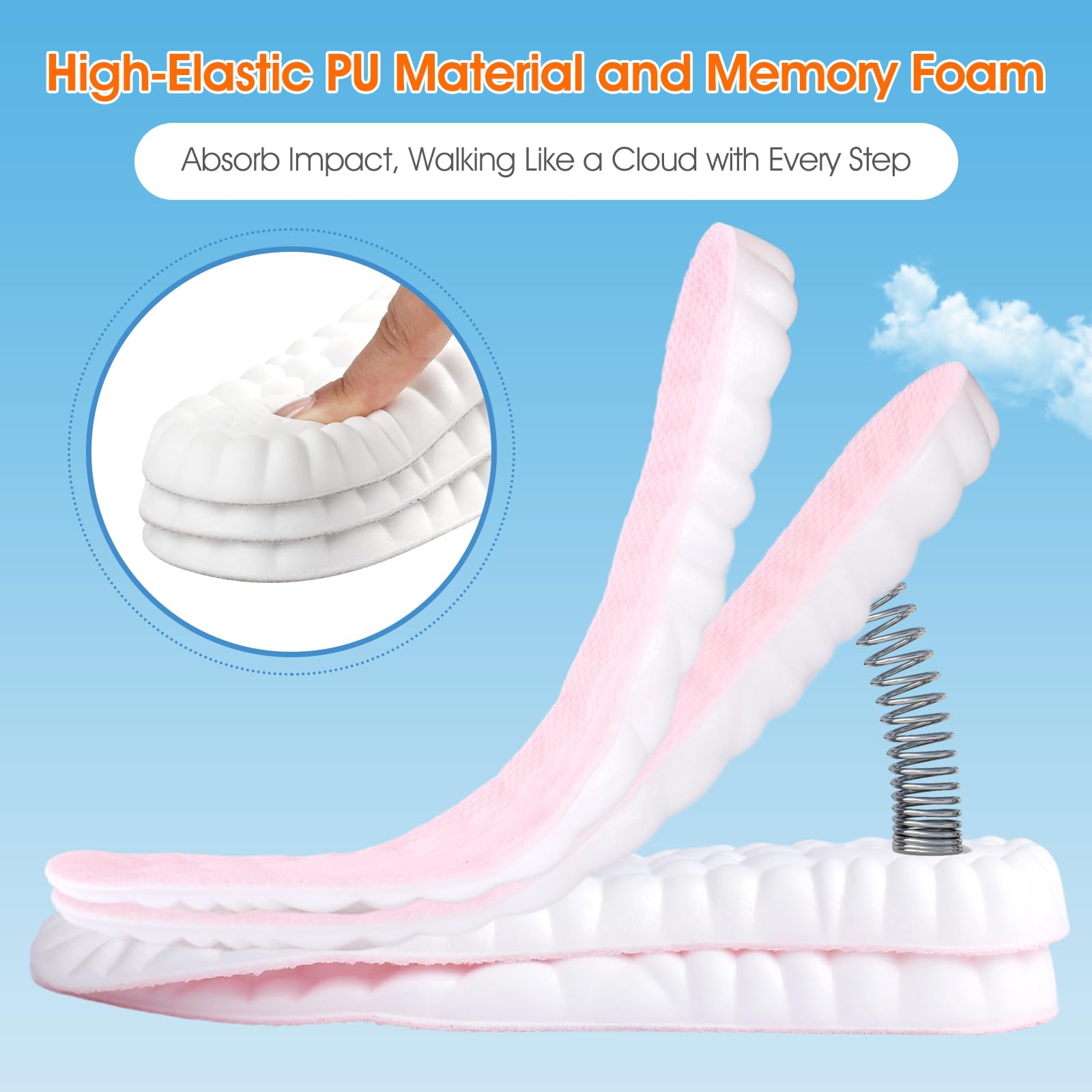 ENLOPQ 4D Cloud-like Comfort Sole showing arch-support design for steadier steps