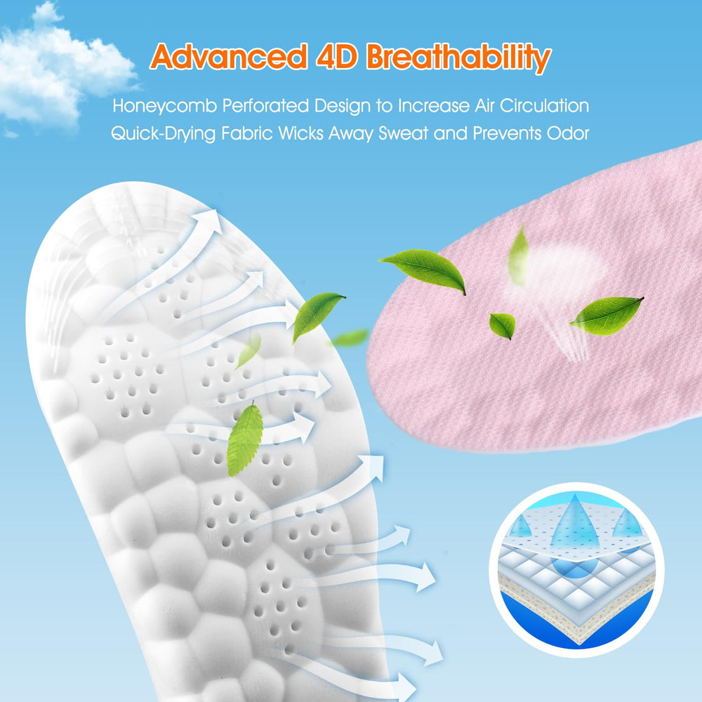 ENLOPQ 4D Cloud-like Comfort Sole highlighting breathable honeycomb panels for fresh feet