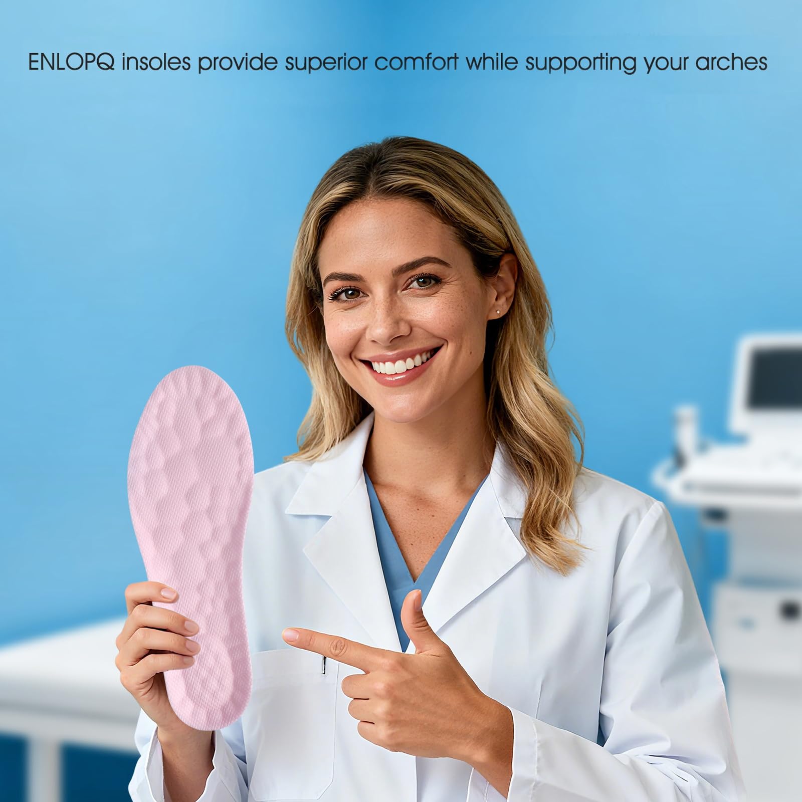 ENLOPQ 4D Cloud-like Comfort Sole installed inside a shoe for versatile use