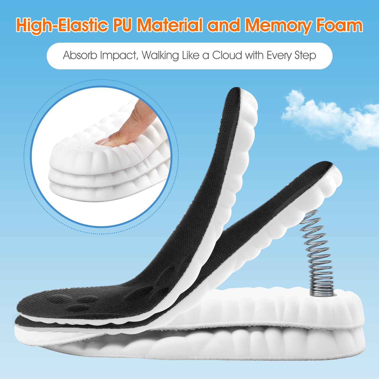 ENLOPQ memory foam cushion sole showing plush underfoot comfort.