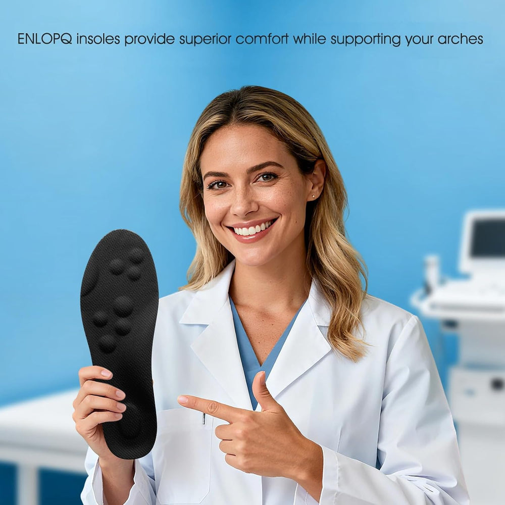 ENLOPQ U-shaped heel cup delivers stability and reduced fatigue.