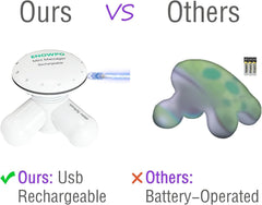 ENOWPO handheld mini massager side view shows ergonomic grip for easy handling.