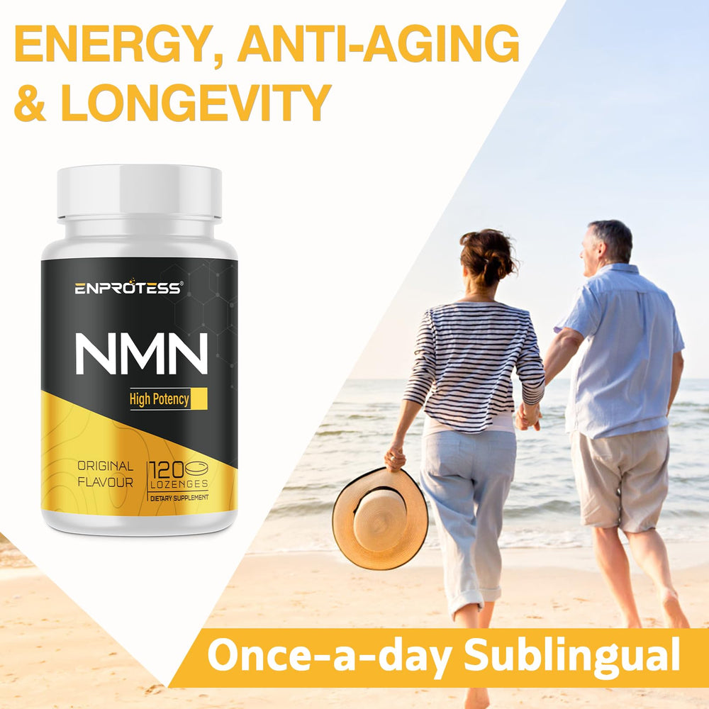 Enprotess NMN travel pack with lozenges for travel convenience.
