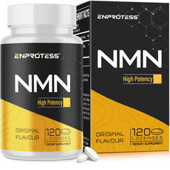 Enprotess Sublingual NMN 500mg bottle on a clean desk for daily energy support.