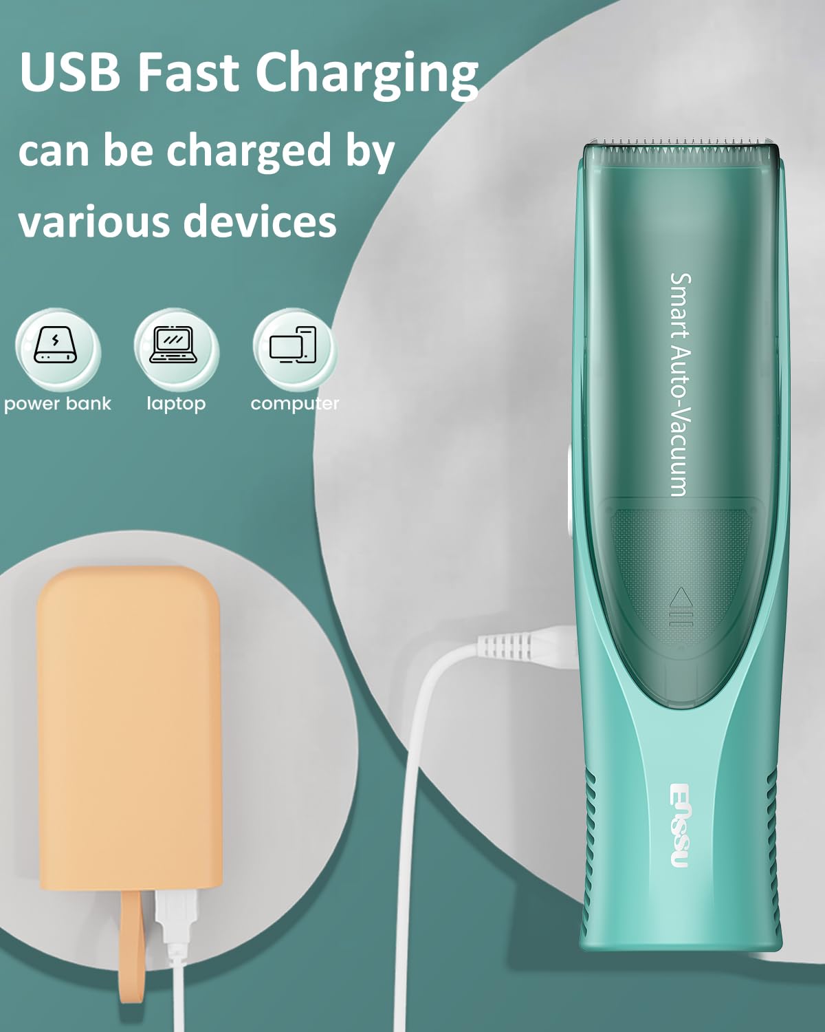 Large storage space captures most trimmed hairs during sessions