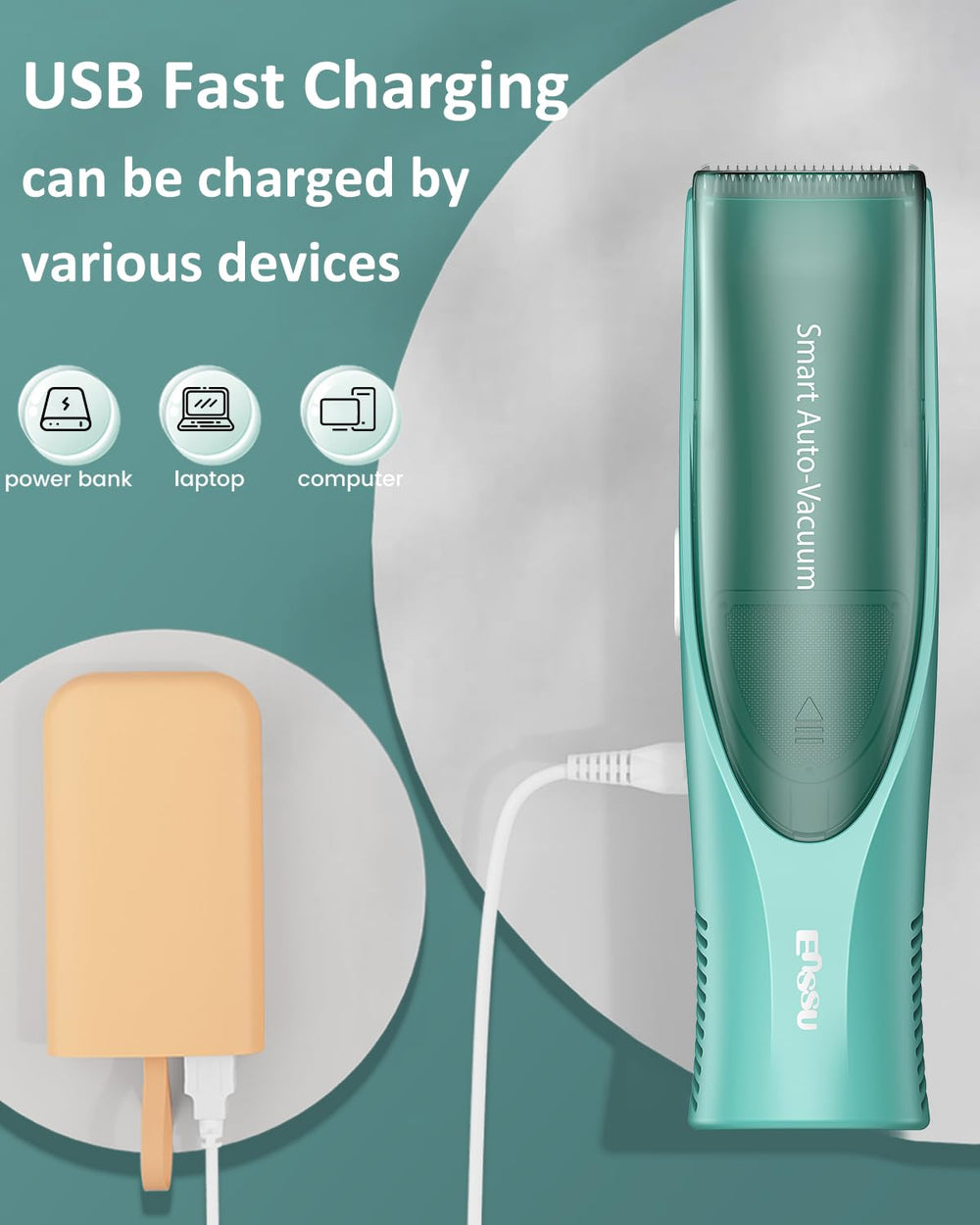 Large storage space captures most trimmed hairs during sessions