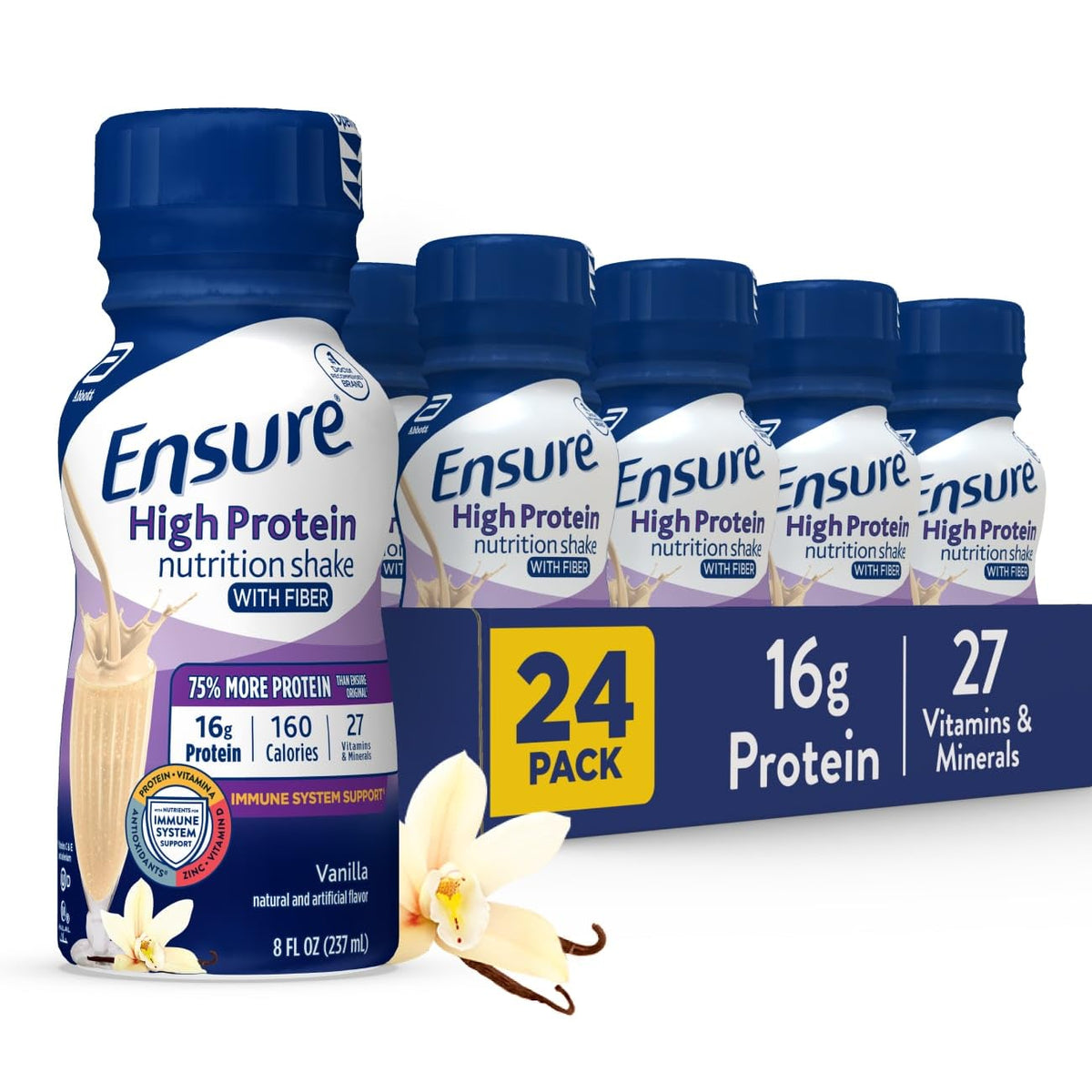 Ensure High Protein Vanilla Nutrition Shake bottle for convenient on-the-go protein.