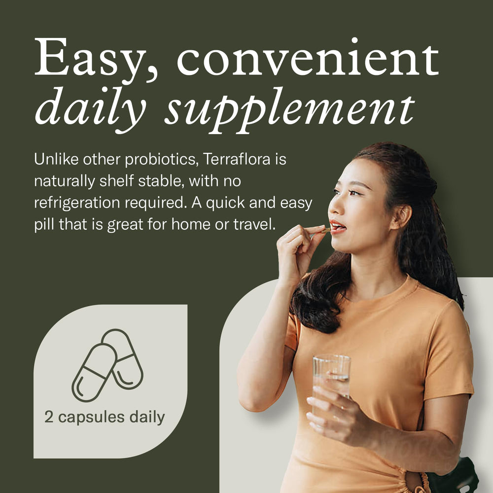 Terraflora Daily Care imagery conveys digestive balance and immune-friendly support.