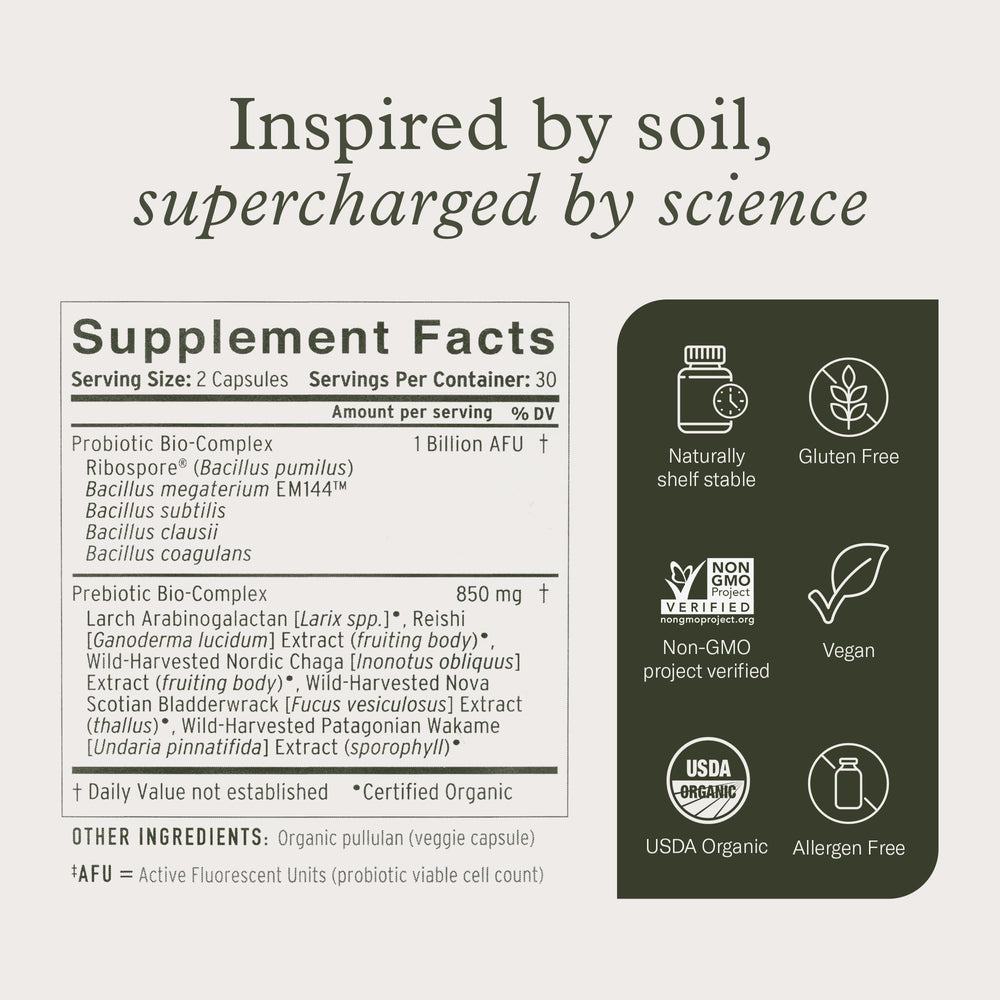Terraflora Daily Care label close-up emphasizes shelf-stable convenience.