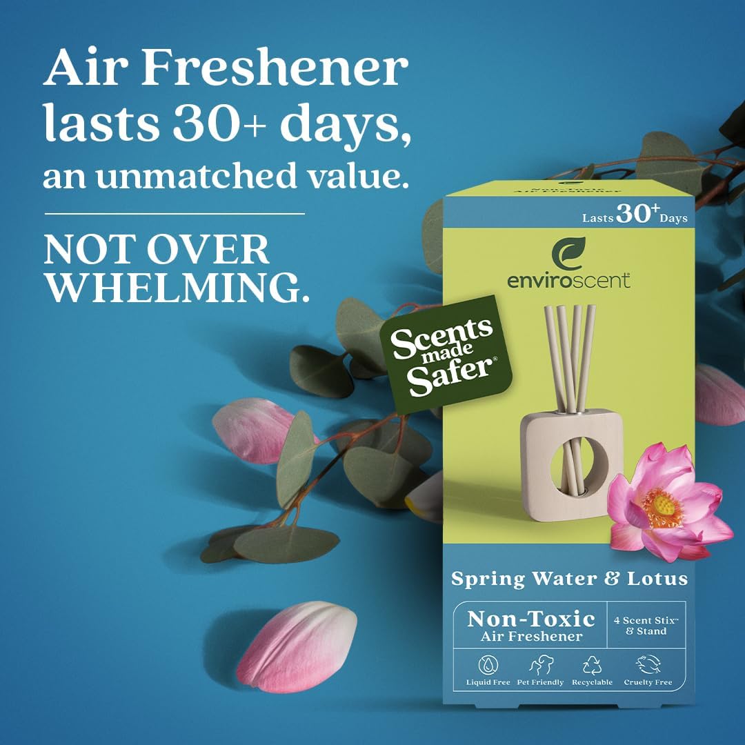 Enviroscent Spring Water & Lotus scent creates a fresh, calming room vibe.
