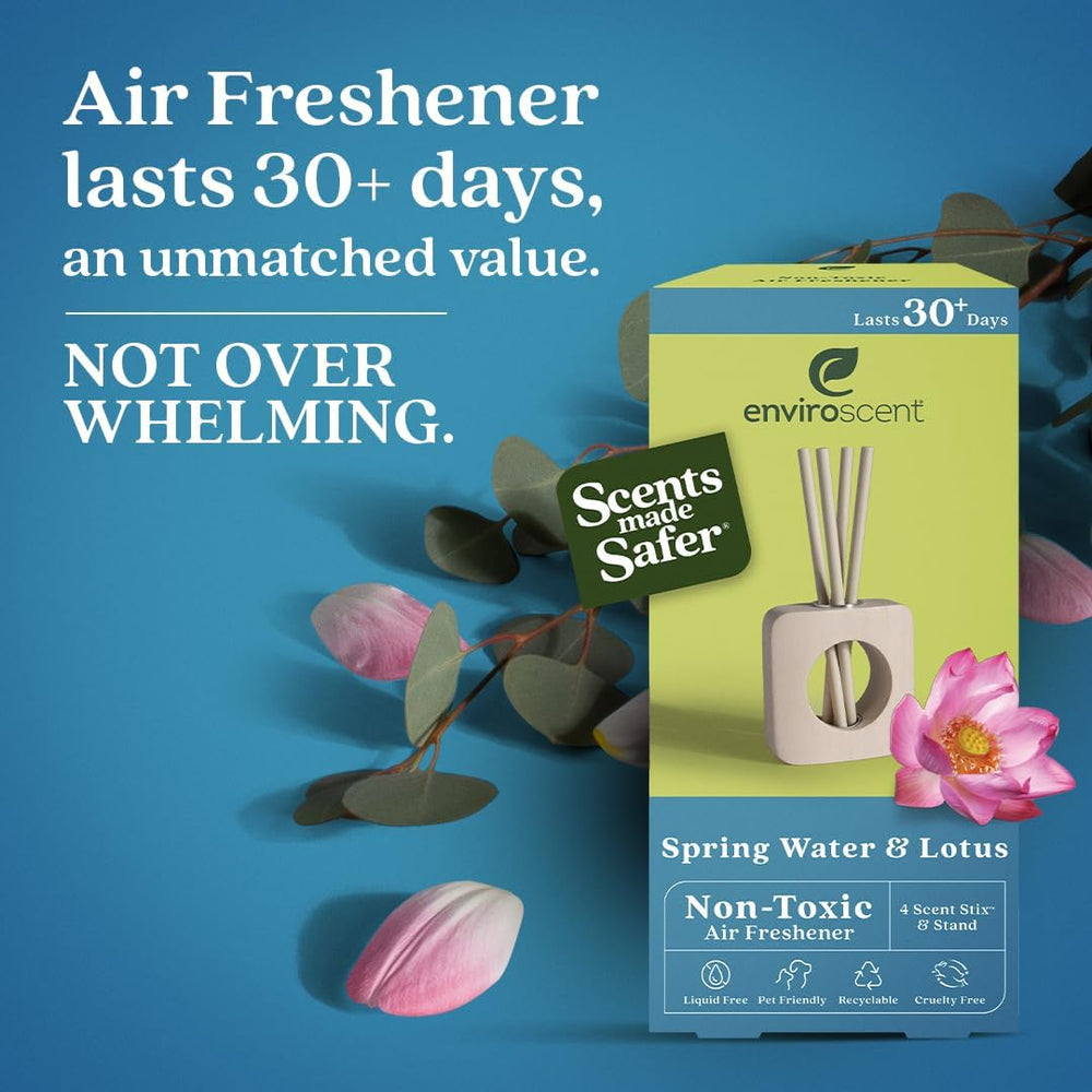 Enviroscent Spring Water & Lotus scent creates a fresh, calming room vibe.