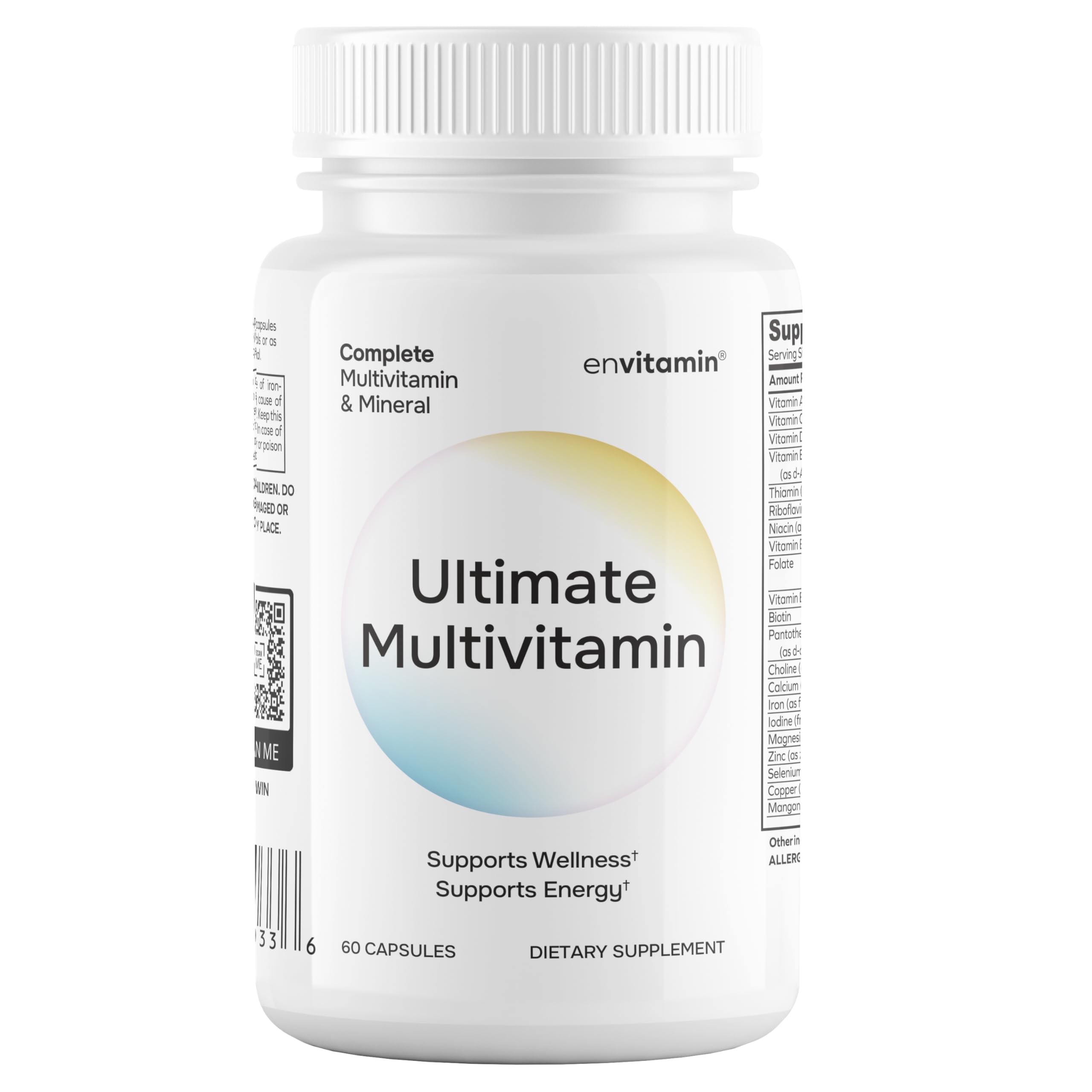 envitamin Ultimate Multivitamin bottle front view, daily wellness support